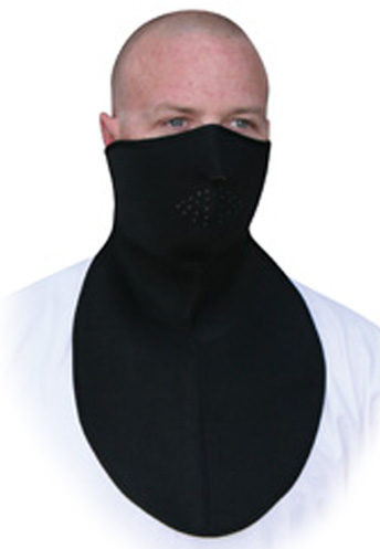 Solid Black with Neoprene Neck Shield, Half Face Mask